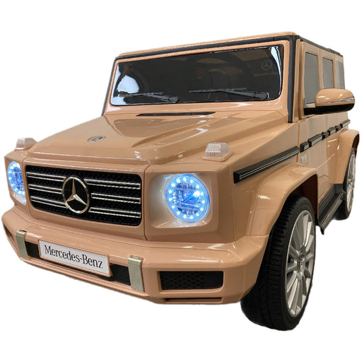 Mercedes G500 elektrische kinderauto 12V + 2.4G RC (beige) - Trapautodealer