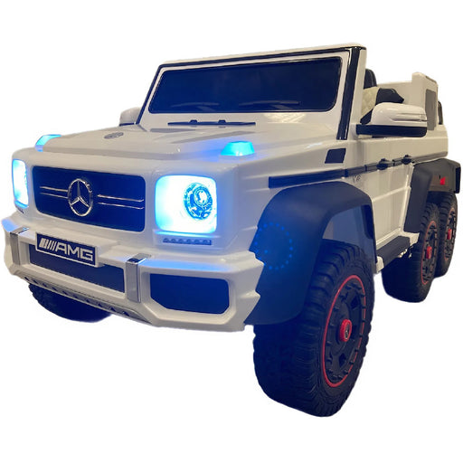 Mercedes G63 AMG 6x6 Kinderauto 12V 4WD + 2.4G RC (wit) - Trapautodealer
