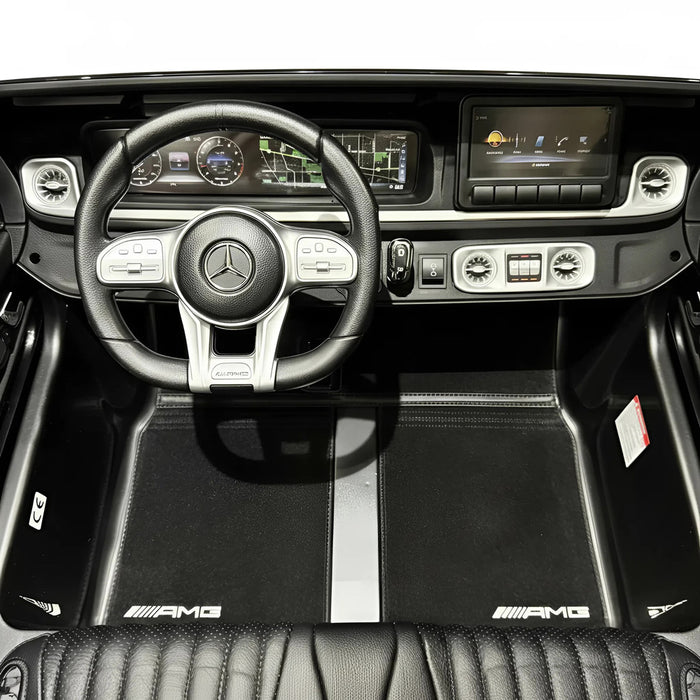 Mercedes G63 XL AMG Deluxe Kinderauto 24V 4WD grijs metallic twee persoons - Trapautodealer