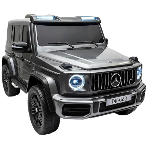 Mercedes G63 XL AMG Deluxe Kinderauto 24V 4WD grijs metallic twee persoons - Trapautodealer