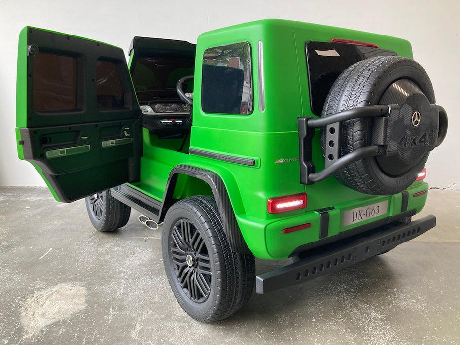 Mercedes G63 XL AMG accu Kinderauto 24V 4WD mat groen twee persoons - Trapautodealer