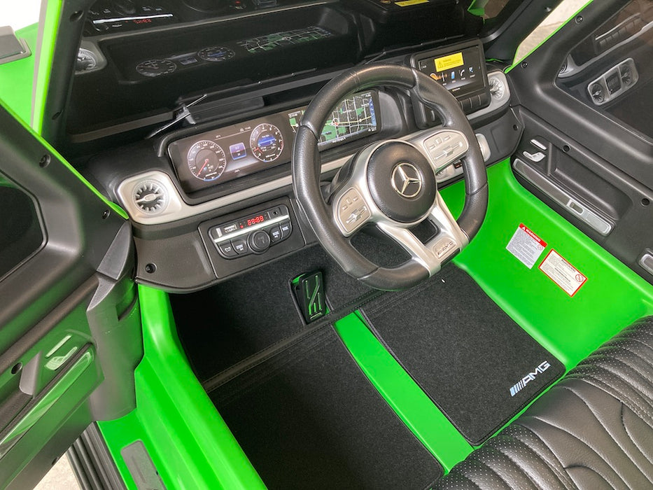 Mercedes G63 XL AMG accu Kinderauto 24V 4WD mat groen twee persoons - Trapautodealer