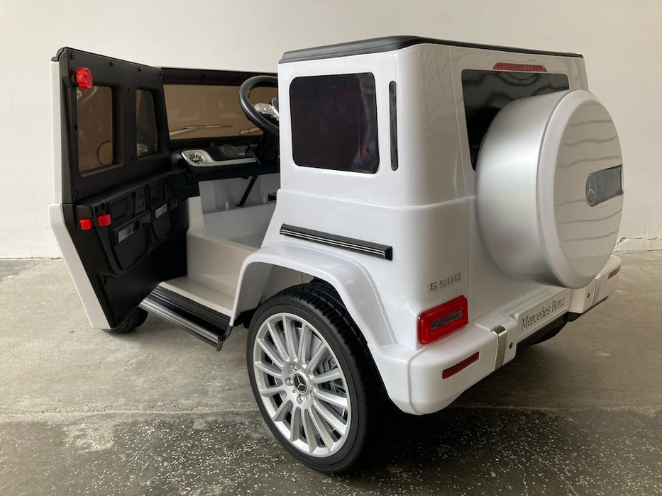 Mercedes-Benz G500 Kinderauto 12 Volt + 2.4G RC (wit) - Trapautodealer
