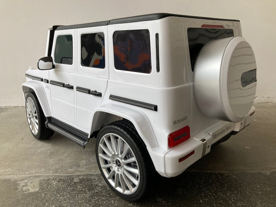Mercedes-Benz G500 Kinderauto 12 Volt + 2.4G RC (wit) - Trapautodealer