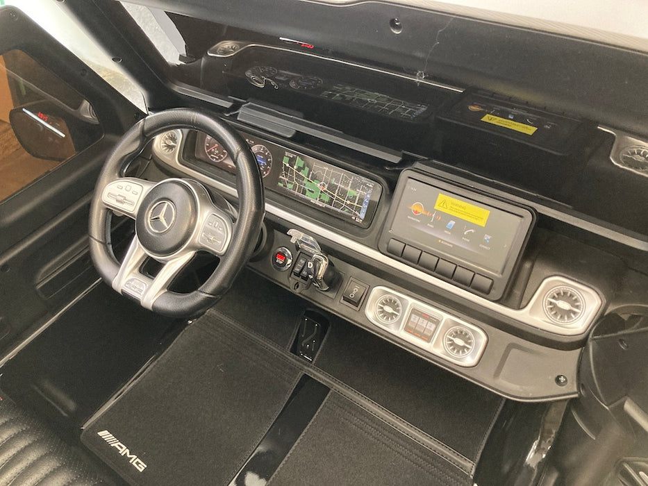 Mercedes G63 XL AMG Deluxe  Kinderauto 24V 4WD zwart metallic twee persoons - Trapautodealer
