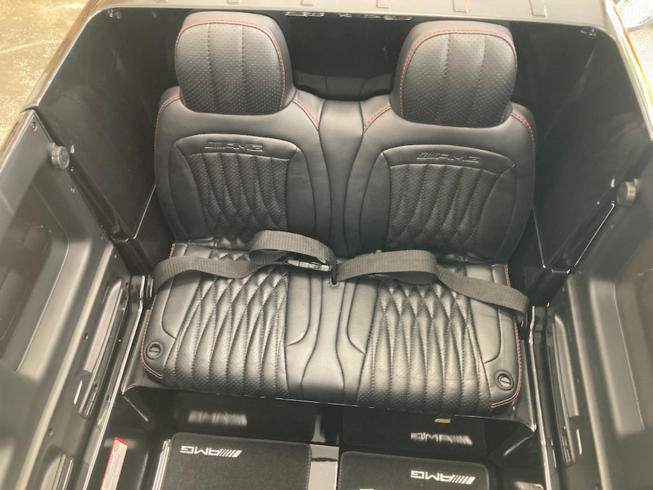 Mercedes G63 XL AMG Deluxe  Kinderauto 24V 4WD zwart metallic twee persoons - Trapautodealer