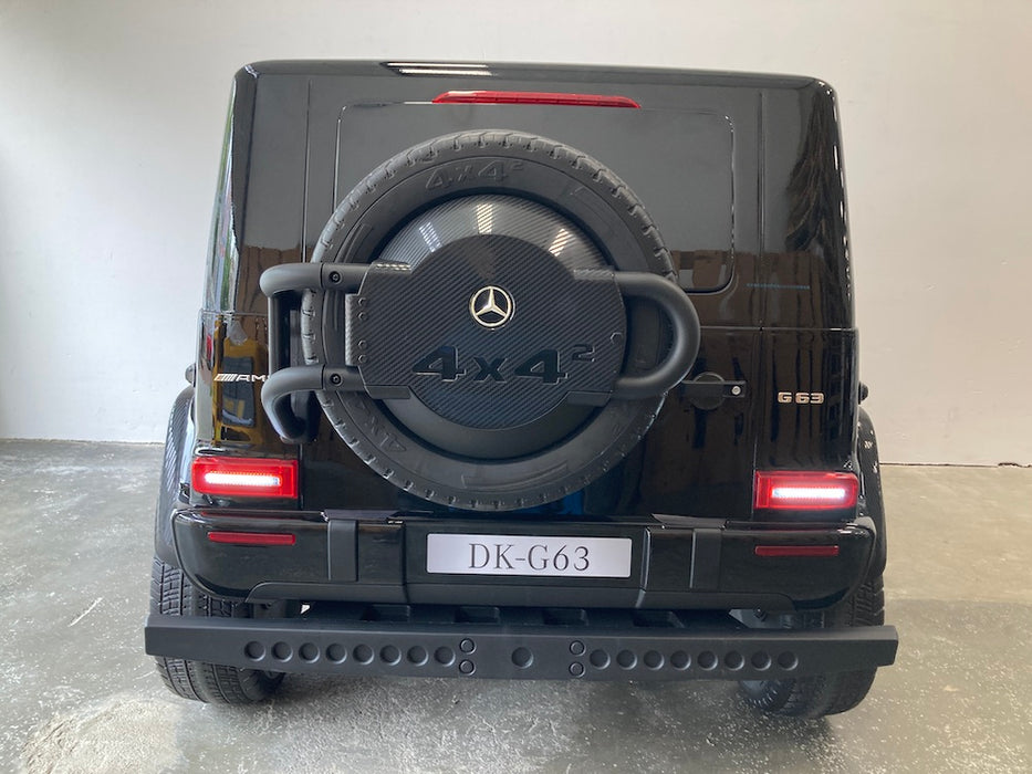 Mercedes G63 XL AMG Deluxe  Kinderauto 24V 4WD zwart metallic twee persoons - Trapautodealer