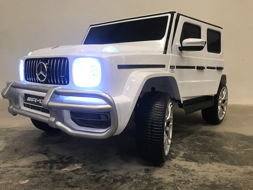 Mercedes G63 AMG Kinderauto 2-Persoons 24V + 2.4G RC 4WD (wit) - Trapautodealer