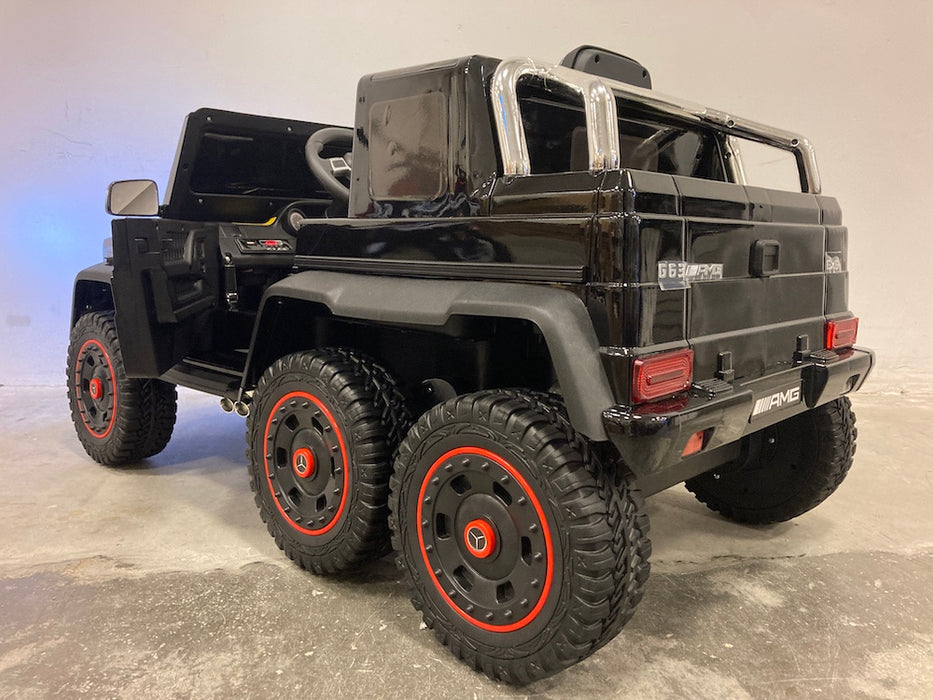 Mercedes-Benz G63 AMG 6x6 Auto Voor Kinderen 12V + 2.4G RC (zwart) - Trapautodealer