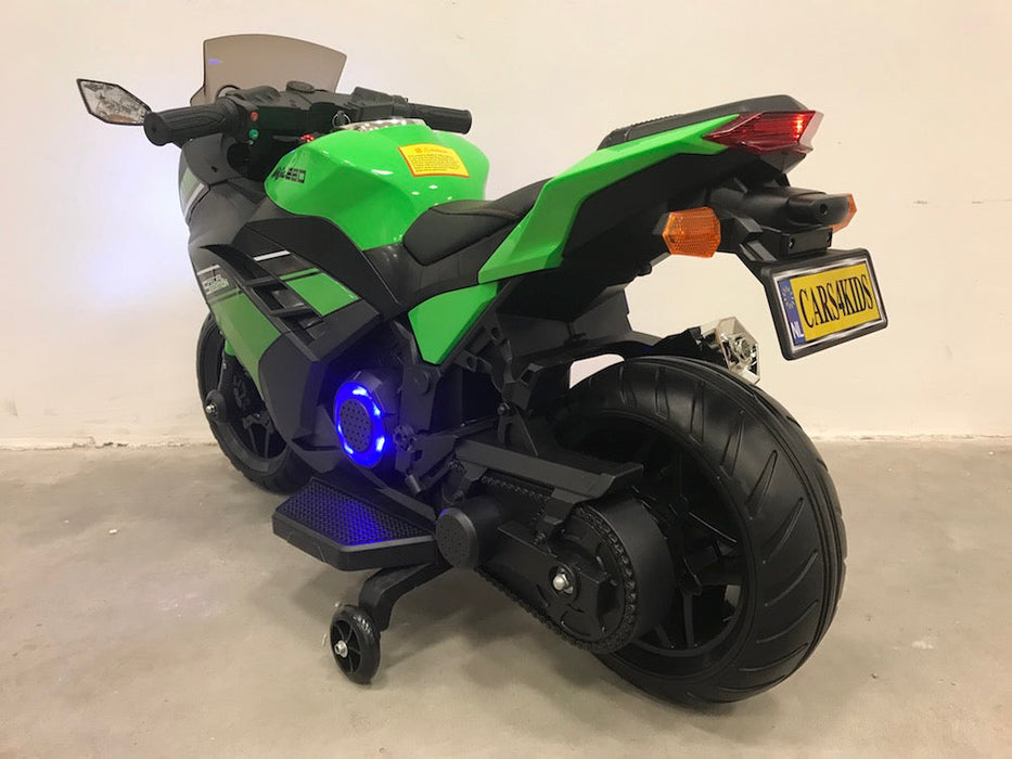 Ninja Kindermotor 12V met handgas (groen) - Trapautodealer
