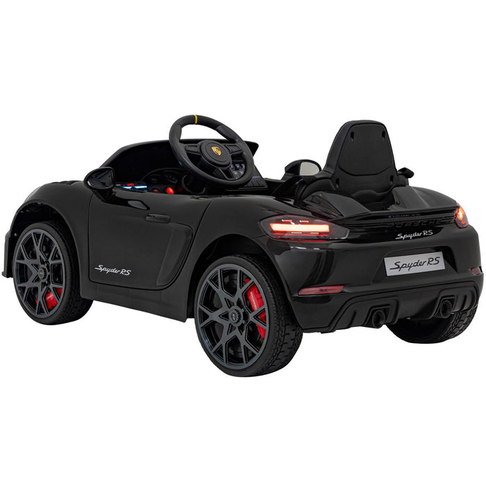 Porsche 718 Spyder RS Kinderauto 12V lithium Full Options (zwart) - Trapautodealer