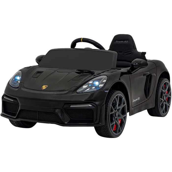 Porsche 718 Spyder RS Kinderauto 12V lithium Full Options (zwart) - Trapautodealer