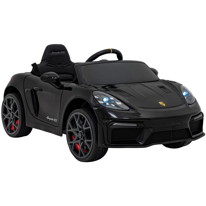 Porsche 718 Spyder RS Kinderauto 12V lithium Full Options (zwart) - Trapautodealer