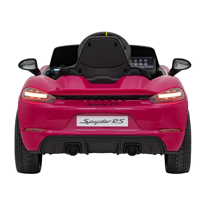 Porsche 718 Spyder RS elektrische kinderauto 12V lithium Full Options (roze) - Trapautodealer