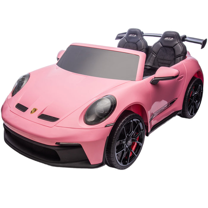 Porsche 911 GT3 elektrische kinderauto 24V 4WD 2 persoons (roze) - Trapautodealer