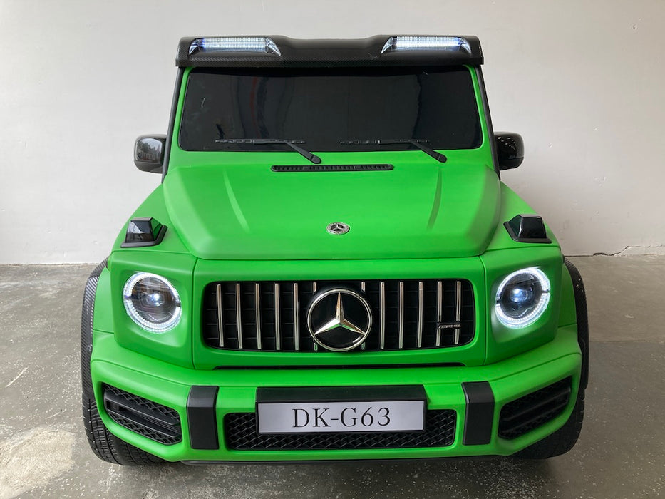 Mercedes G63 XL AMG accu Kinderauto 24V 4WD mat groen twee persoons - Trapautodealer