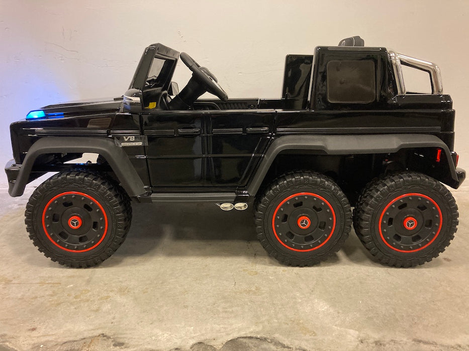 Mercedes-Benz G63 AMG 6x6 Auto Voor Kinderen 12V + 2.4G RC (zwart) - Trapautodealer
