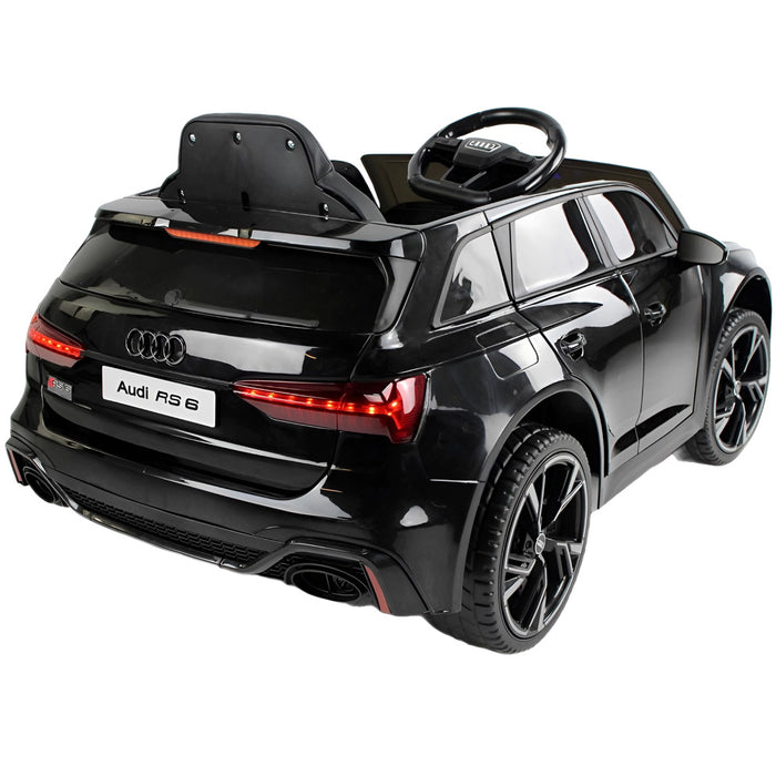 Audi RS6 Elektrische Kinderauto 12V + 2.4G Afstandsbediening (zwart) - Trapautodealer