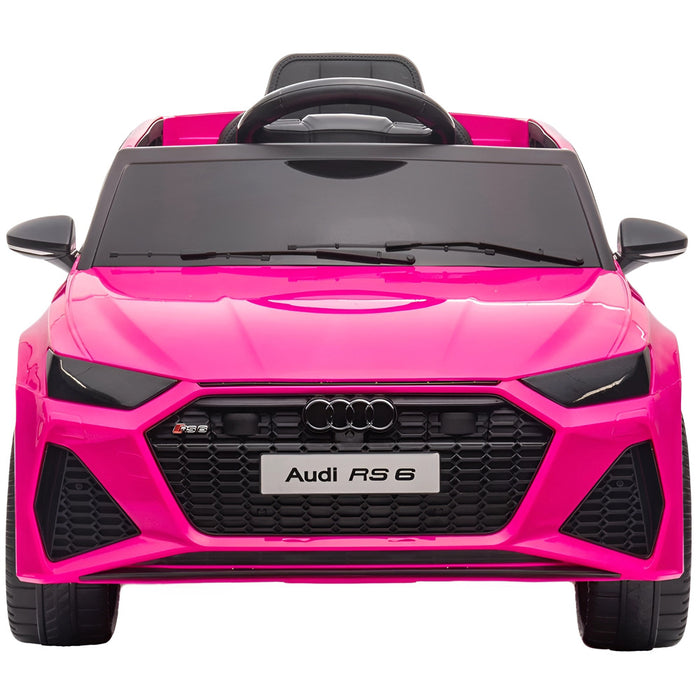 Audi RS6 Accu Kinderauto 12V + 2.4G RC (roze) - Trapautodealer