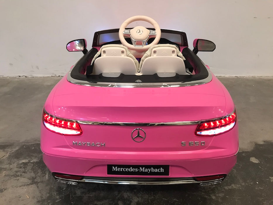 Mercedes S650 Maybach Accu Auto 12V + 2.4G Afstandsbediening (roze) - Trapautodealer