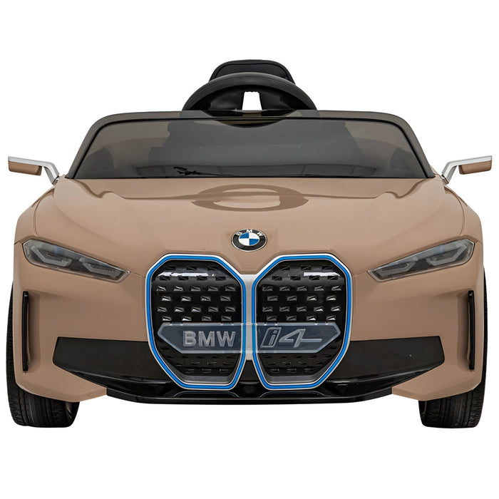 BMW i4 Auto Voor Kinderen 12 Volt 4x4 + 2.4G RC (brons) - Trapautodealer