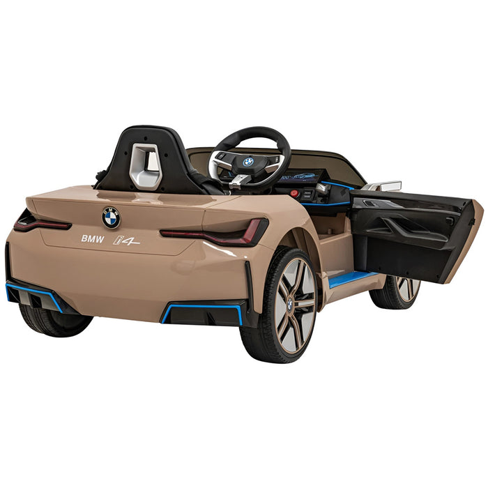 BMW i4 Auto Voor Kinderen 12 Volt 4x4 + 2.4G RC (brons) - Trapautodealer