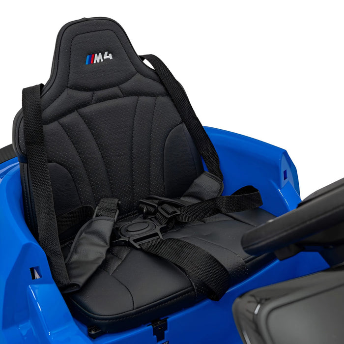 BMW M4 Competition Auto voor Kinderen 12V + 2.4G Afstandsbediening (blauw) - Trapautodealer