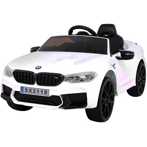 BMW M5 Elektrische Speelgoedauto 24V + 2.4G RC (wit) - Trapautodealer