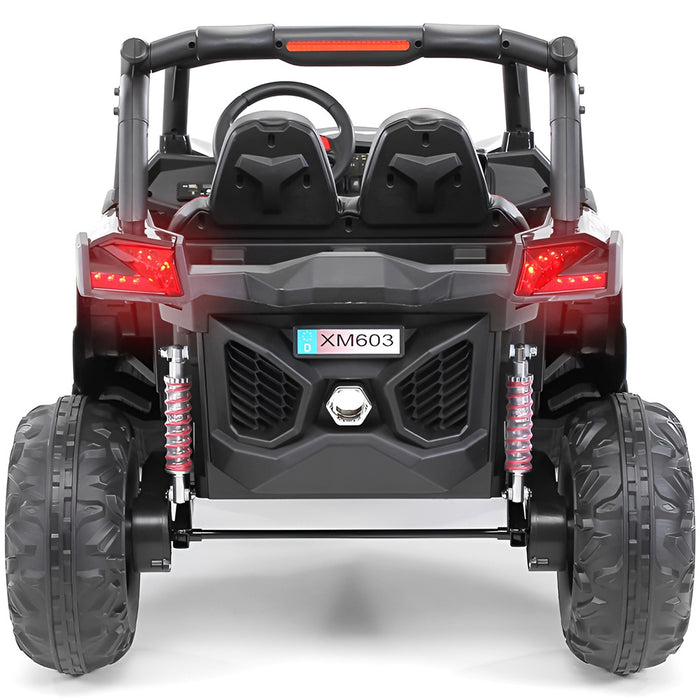 Buggy UTV MX 4WD 2-Persoons Kinderauto 12V + 2.4G RC (carbon met MP4) - Trapautodealer