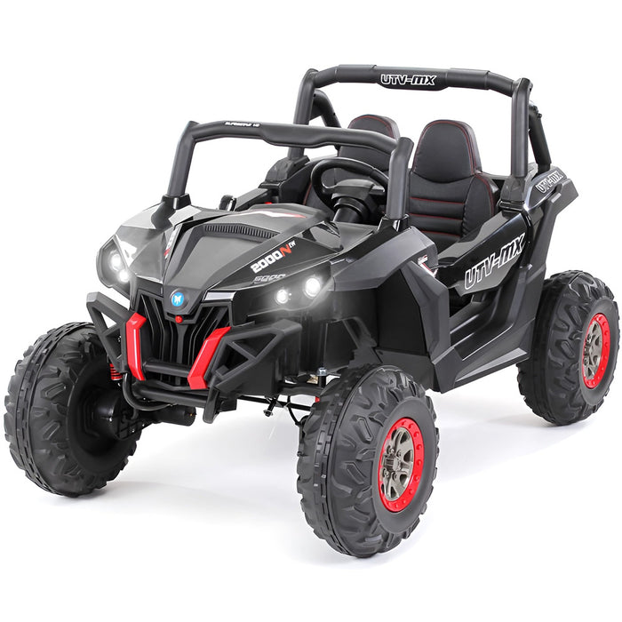 Buggy UTV MX 4WD 2-Persoons Kinderauto 12V + 2.4G RC (carbon met MP4) - Trapautodealer