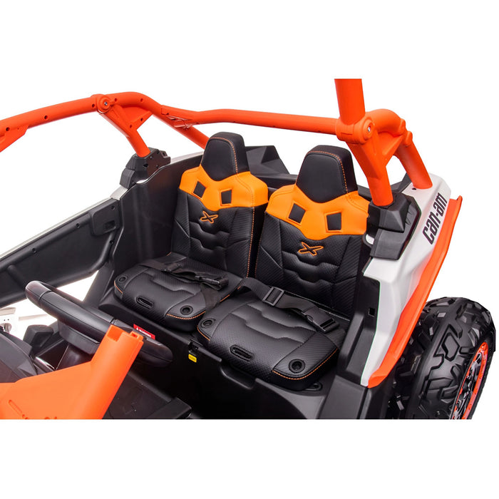 Can-Am Maverick 4WD Buggy 2-Persoons Kinderauto 24V + 2.4G RC (oranje + MP4) - Trapautodealer