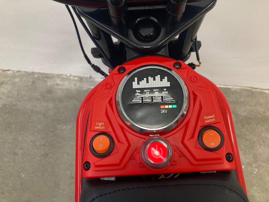 Kinder crossmotor 24V 350 Watt (rood) - Trapautodealer