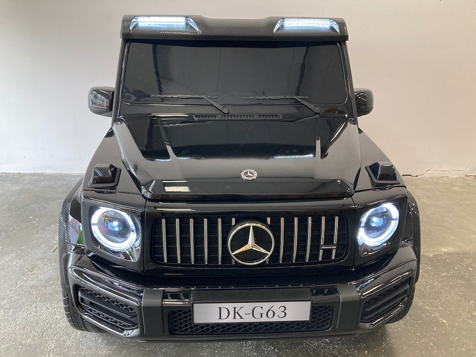 Mercedes G63 XL AMG Deluxe  Kinderauto 24V 4WD zwart metallic twee persoons - Trapautodealer