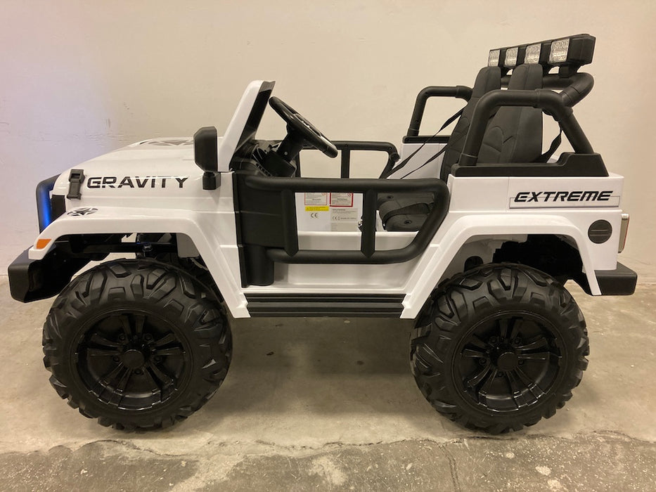 Kinderauto Gravity 12V twee persoons elektrische kinderauto (wit) - Trapautodealer