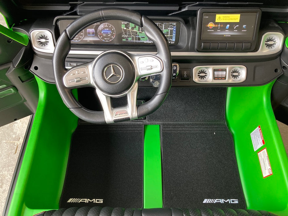 Mercedes G63 XL AMG accu Kinderauto 24V 4WD mat groen twee persoons - Trapautodealer