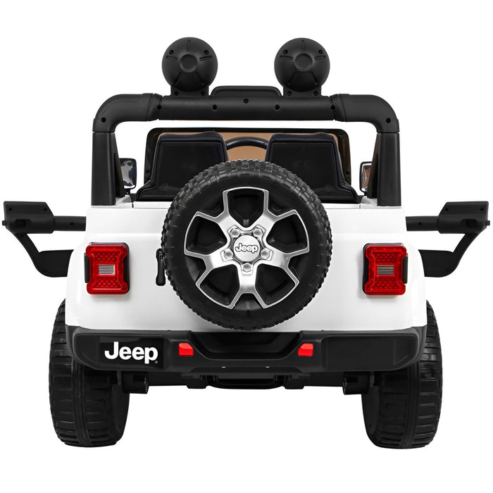 Jeep Wrangler Rubicon Accuauto 12V + 2.4G Afstandsbediening (wit met MP4) - Trapautodealer