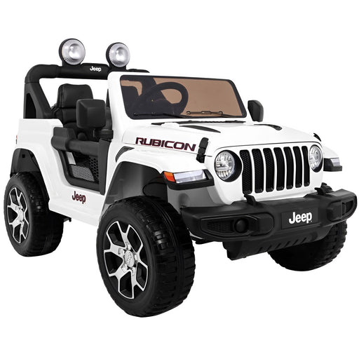 Jeep Wrangler Rubicon Accuauto 12V + 2.4G Afstandsbediening (wit met MP4) - Trapautodealer