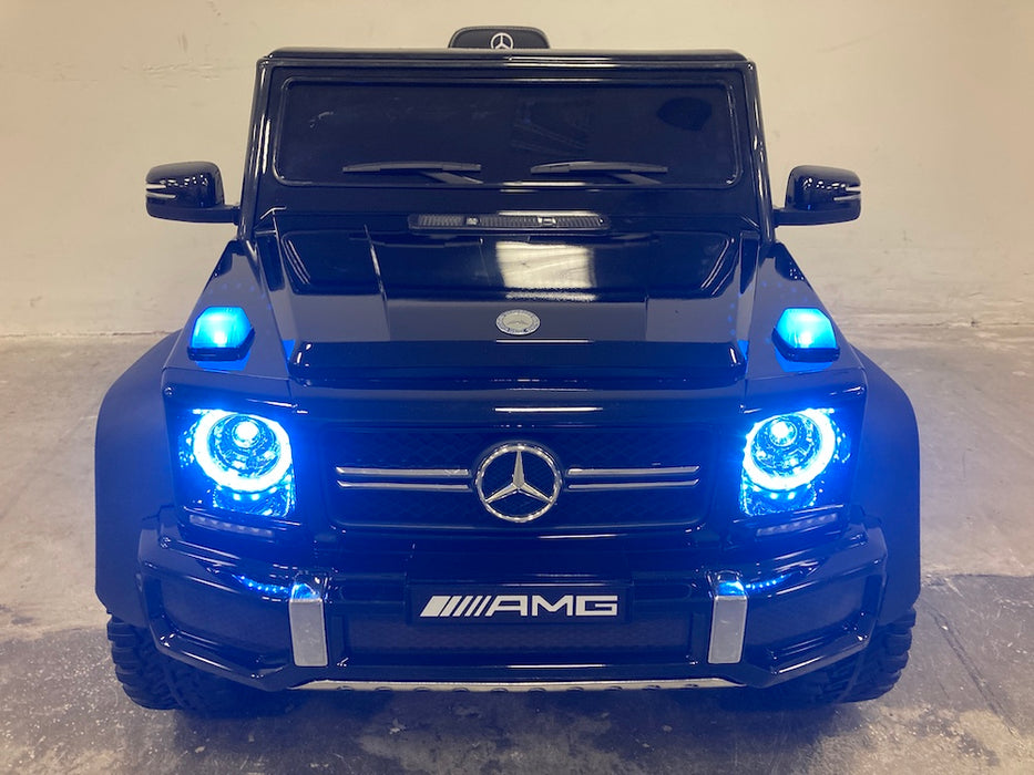 Mercedes-Benz G63 AMG 6x6 Auto Voor Kinderen 12V + 2.4G RC (zwart) - Trapautodealer