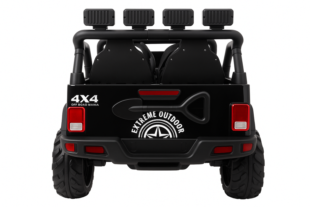 Elektrische Kinderjeep Gravity 12V + 2.4RC (zwart) - Trapautodealer