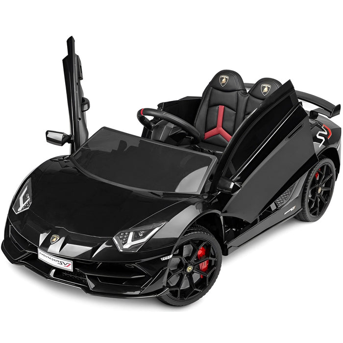 Lamborghini Aventador SVJ Kinderauto 12V + 2.4G RC (zwart) - Trapautodealer