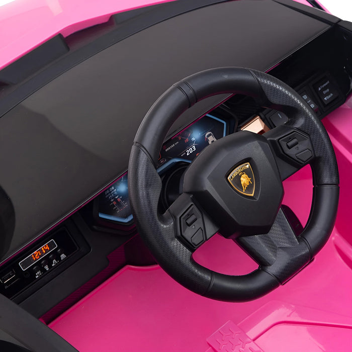 Lamborghini Sian Accu Auto 12V + 2.4G Afstandsbediening (roze) - Trapautodealer