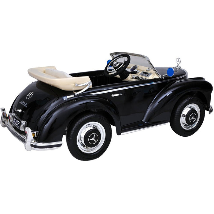 Mercedes 300S Oldtimer Kinderauto 12V + 2.4G RC (zwart) - Trapautodealer