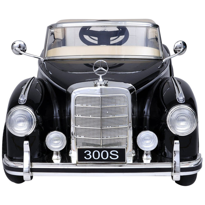 Mercedes 300S Oldtimer Kinderauto 12V + 2.4G RC (zwart) - Trapautodealer