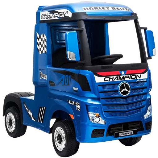 Mercedes Actros Auto Voor Kinderen 4WD 12V + 2.4G RC (blauw) - Trapautodealer