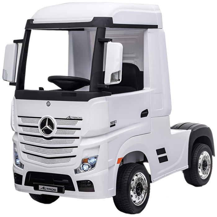 Mercedes Benz Actros Kinder Vrachtwagen 4WD 12V + 2.4G RC (wit met losse stickerset) - Trapautodealer