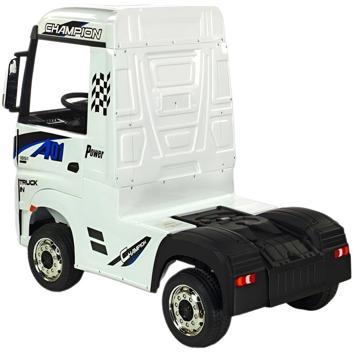 Mercedes Benz Actros Kinder Vrachtwagen 4WD 12V + 2.4G RC (wit met losse stickerset) - Trapautodealer