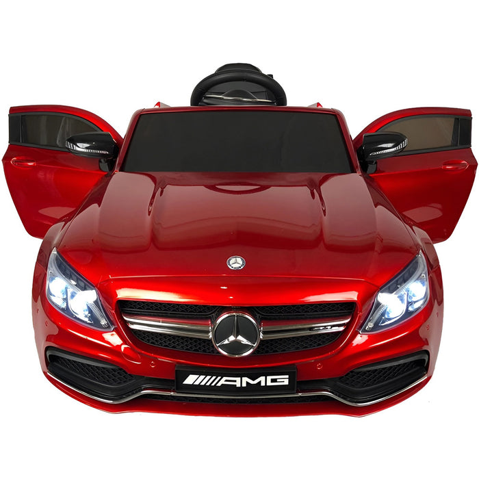 Mercedes C63 AMG Accu Auto 12 Volt + 2.4G RC (rood) - Trapautodealer