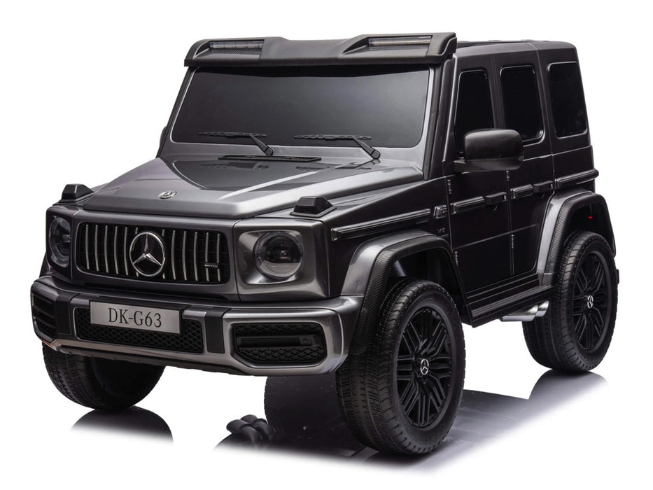 Mercedes G63 XL AMG Deluxe Kinderauto 24V 4WD zwart metallic twee persoons - Trapautodealer
