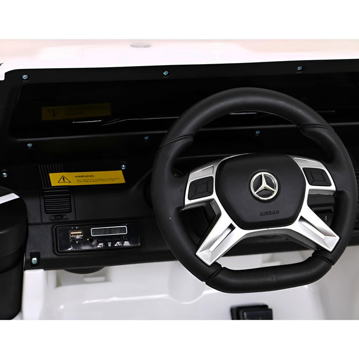 Mercedes G63 AMG 6x6 Kinderauto 12V + 2.4G Afstandsbediening (wit) - Trapautodealer