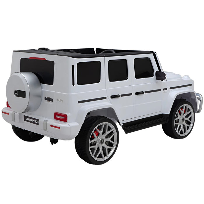 Mercedes G63 AMG Kinderauto 2-Persoons 24V + 2.4G RC (wit) - Trapautodealer